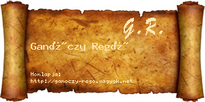 Ganóczy Regő névjegykártya